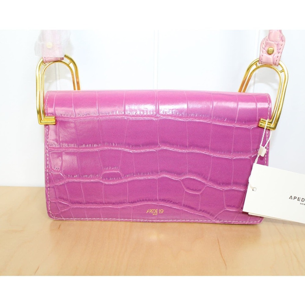 Apede Mod Pink Ombre‎ Croc Embossed Shoulder Bag with Gold Hardware NWT - Picture 5 of 7